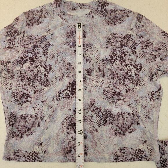 Champion Long Sleeve Purple Animal Print Crop Top Cheer Women’s Size Medium - Picture 5 of 9